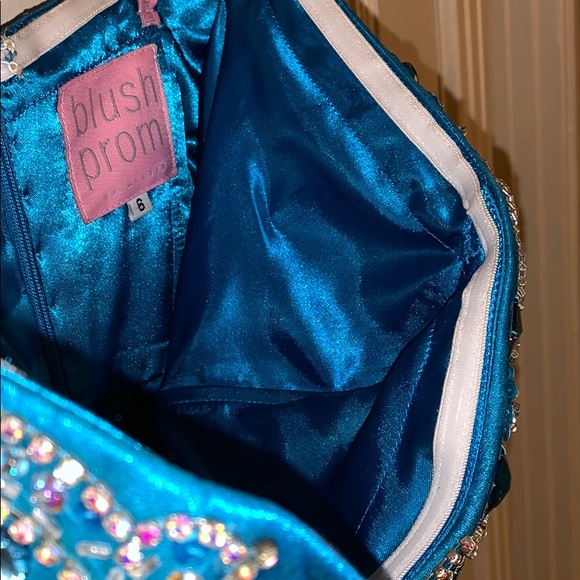 Blue & Silver Jeweled Prom Dress - Picture 6 of 6